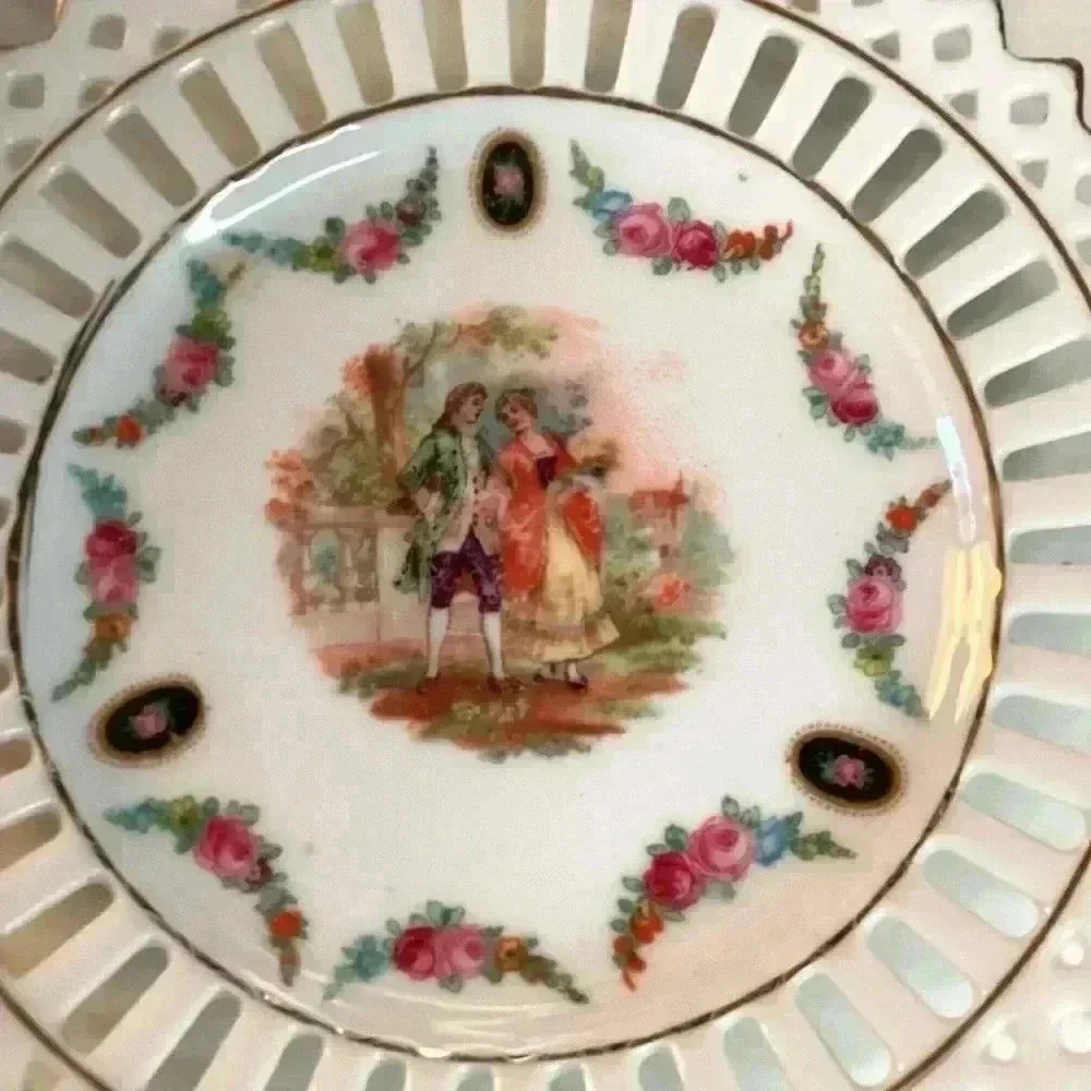 European Germany Romantic Victorian Trinket Bowl set of 2